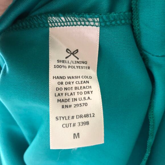 Green V-neck Romper Wrap Dress (Medium) - Picture 4 of 6